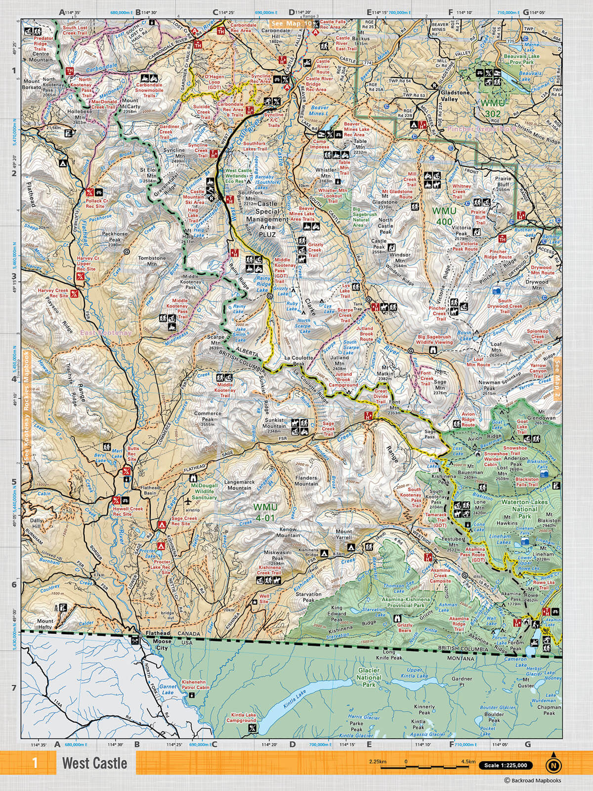 SOAB1 Wall Map -Castle Wildland Parlk - Backroad Maps