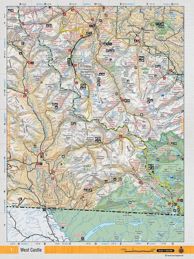 SOAB1 Wall Map -Castle Wildland Parlk - Backroad Maps