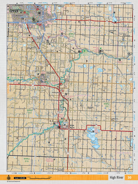 SOAB30 Wall Map - High River - Backroad Maps