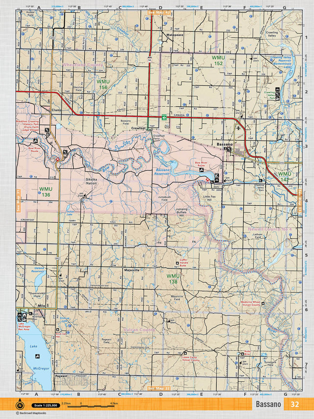SOAB32 TOPO Map - Bassano - Backroad Maps
