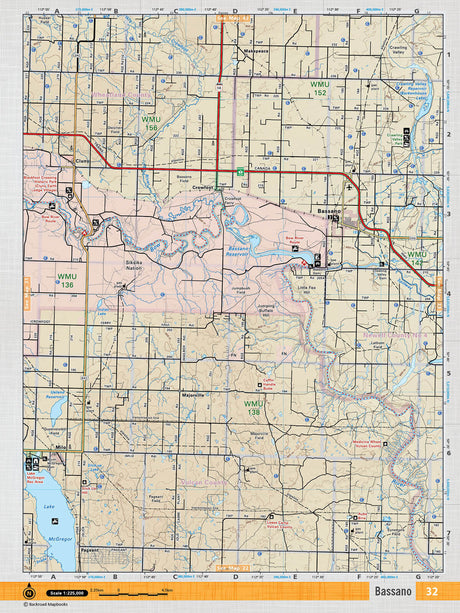 SOAB32 Wall Map - Bassano - Backroad Maps