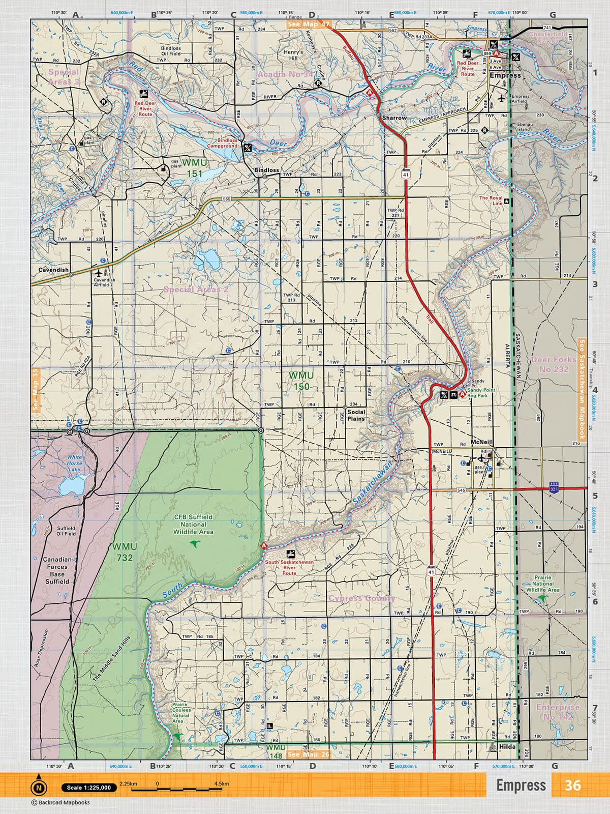 SOAB36 Wall Map - Empress - Backroad Maps