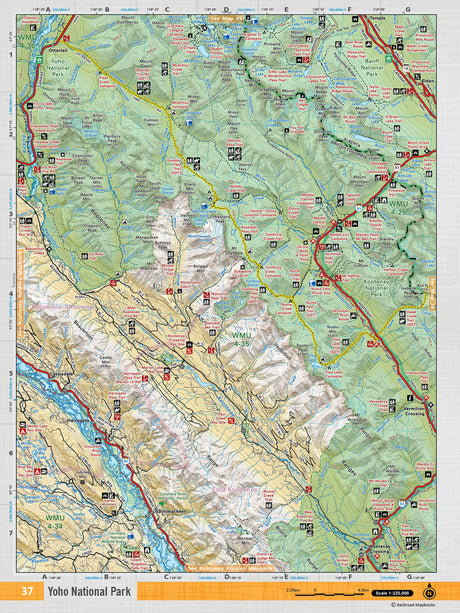 SOAB37 Wall Map - Yoho National Park - Backroad Maps
