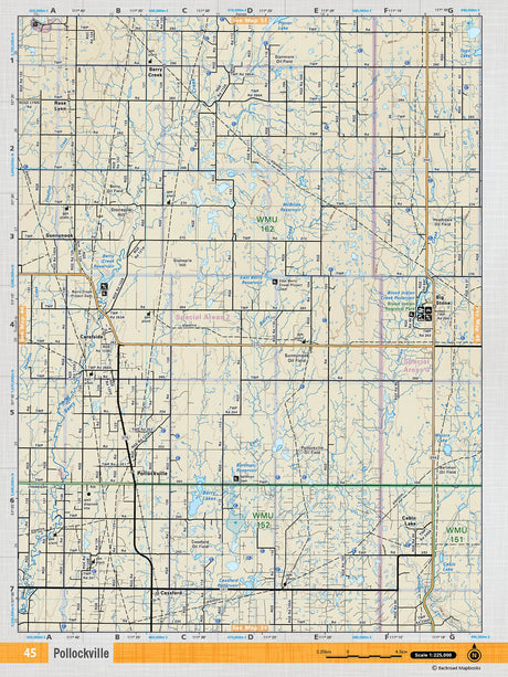 SOAB45 Wall Map - Pollockville - Backroad Maps