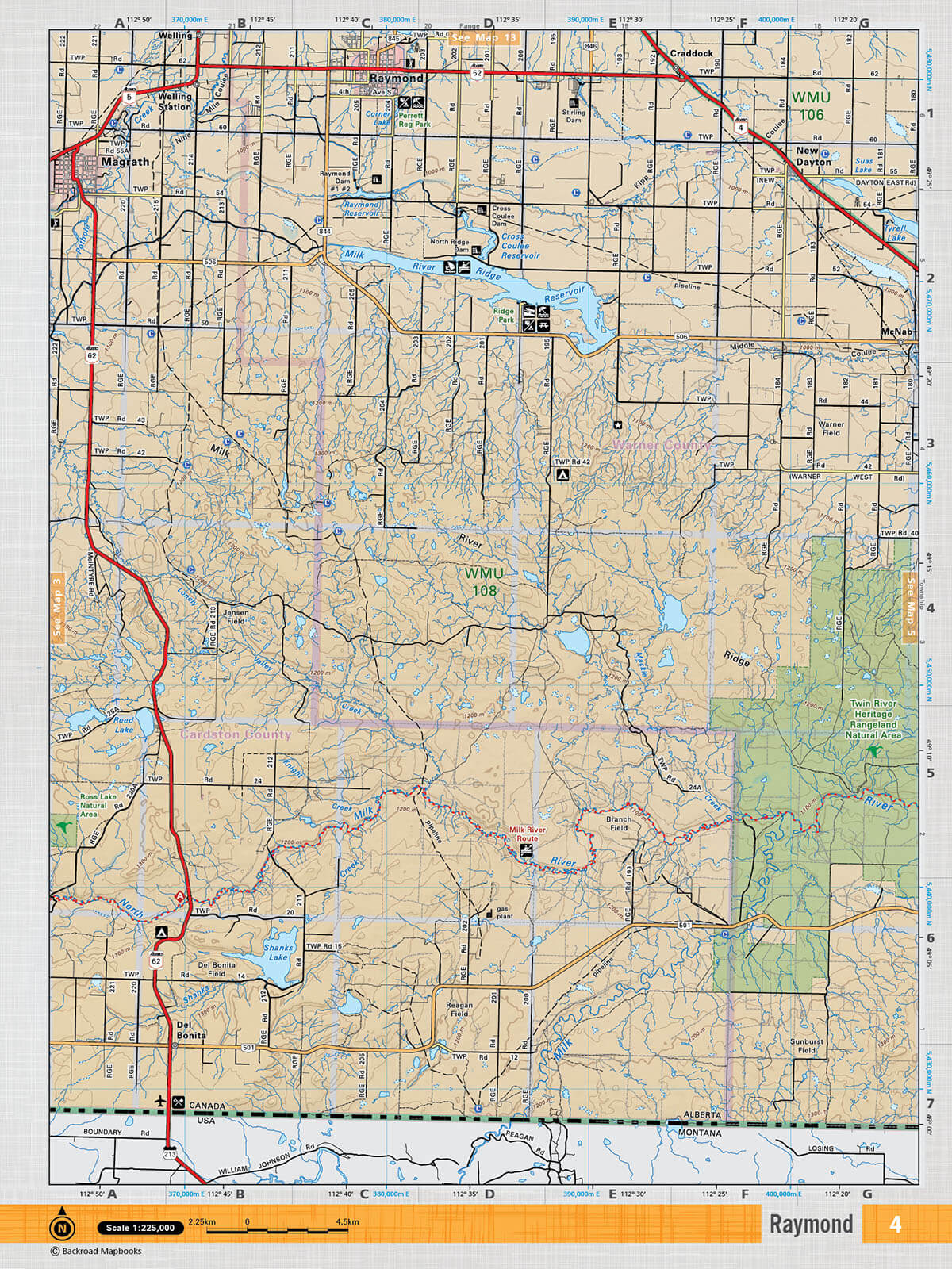 SOAB4 Wall Map - Raymond - Backroad Maps
