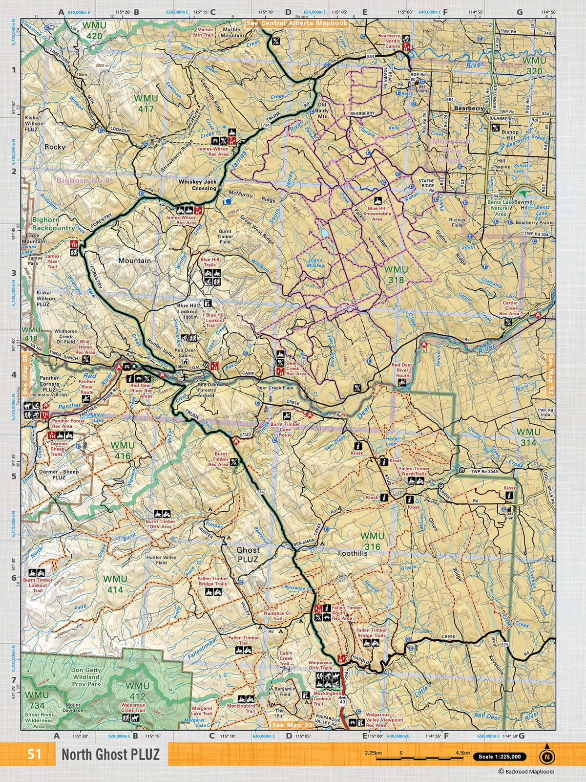 SOAB51 Wall Map - North Ghost PLUZ - Backroad Maps