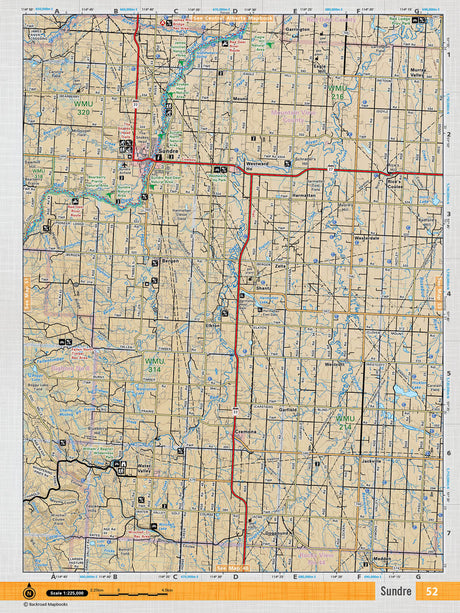 SOAB52 Wall Map - Sundre - Backroad Maps