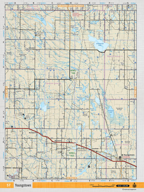 SOAB57 Wall Map - Youngstown - Backroad Maps