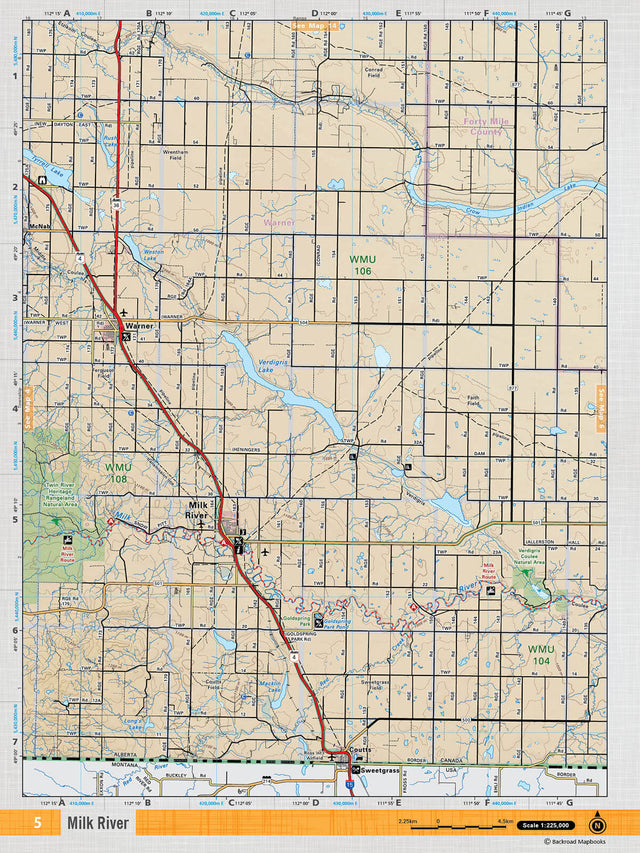 SOAB5 TOPO Map - Milk River - Backroad Maps