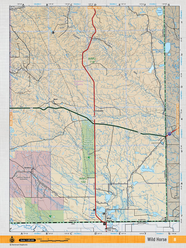 SOAB8 Wall Map - Wild Horse - Backroad Maps