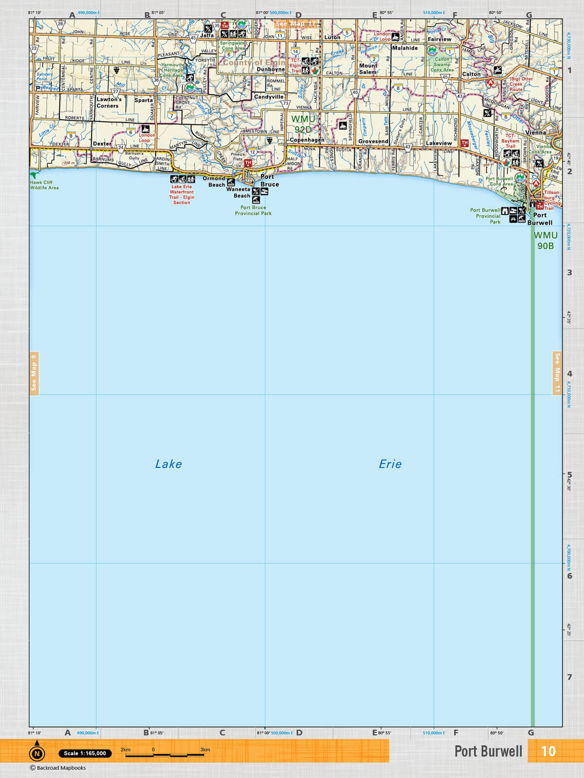 SOON10 Wall Map - Port Burwell - Backroad Maps