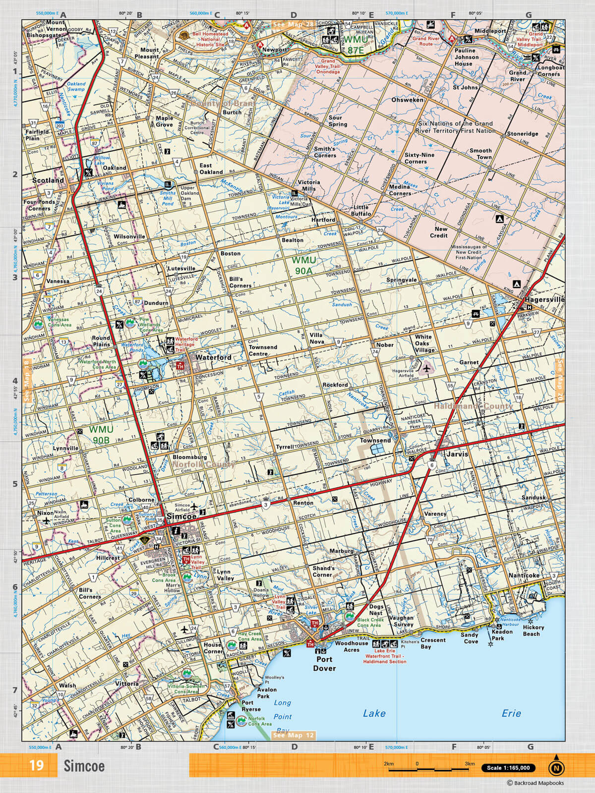 SOON19 Wall Map - Simcoe - Backroad Maps
