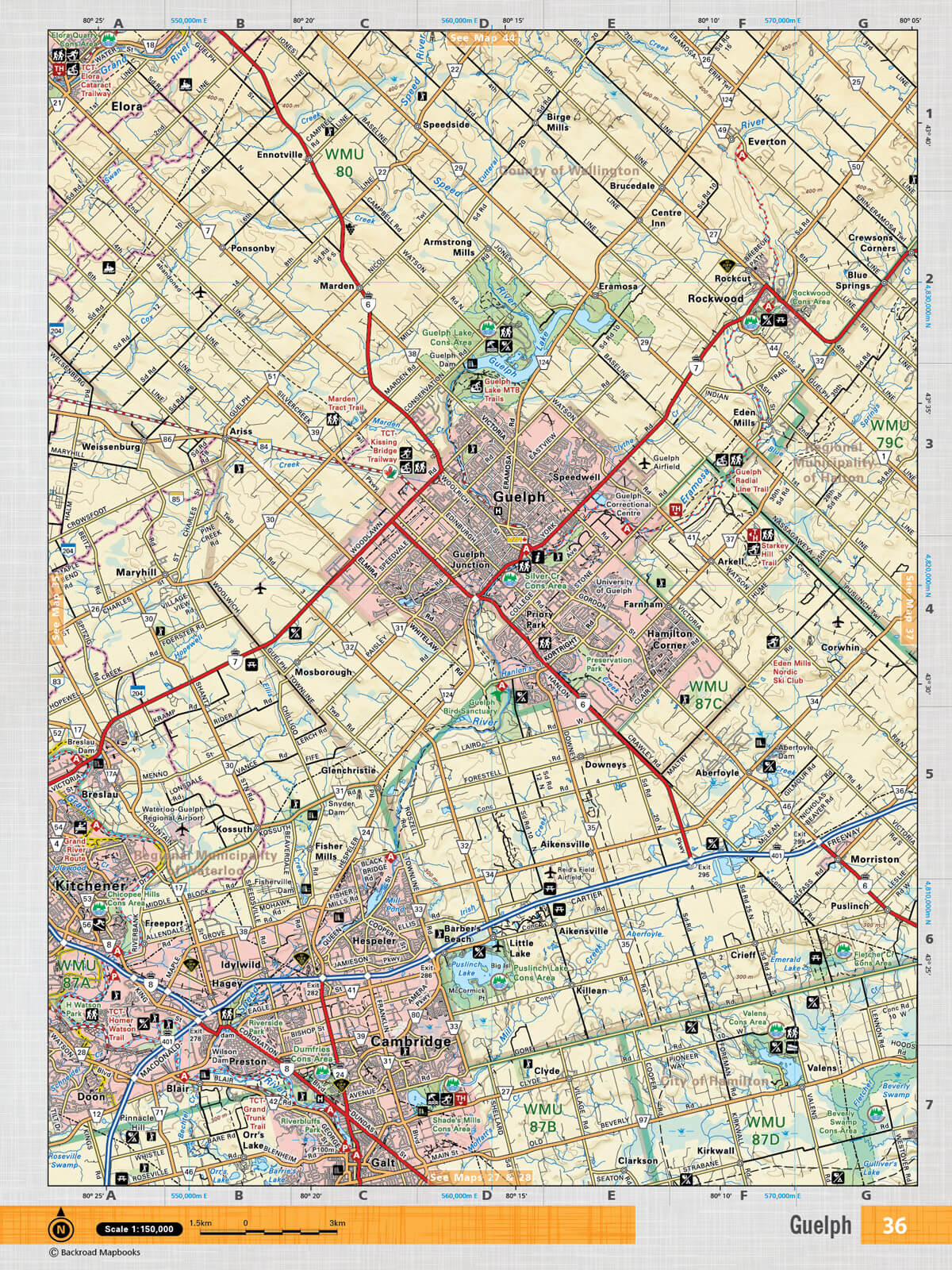 SOON36 Wall Map - Guelph - Backroad Maps