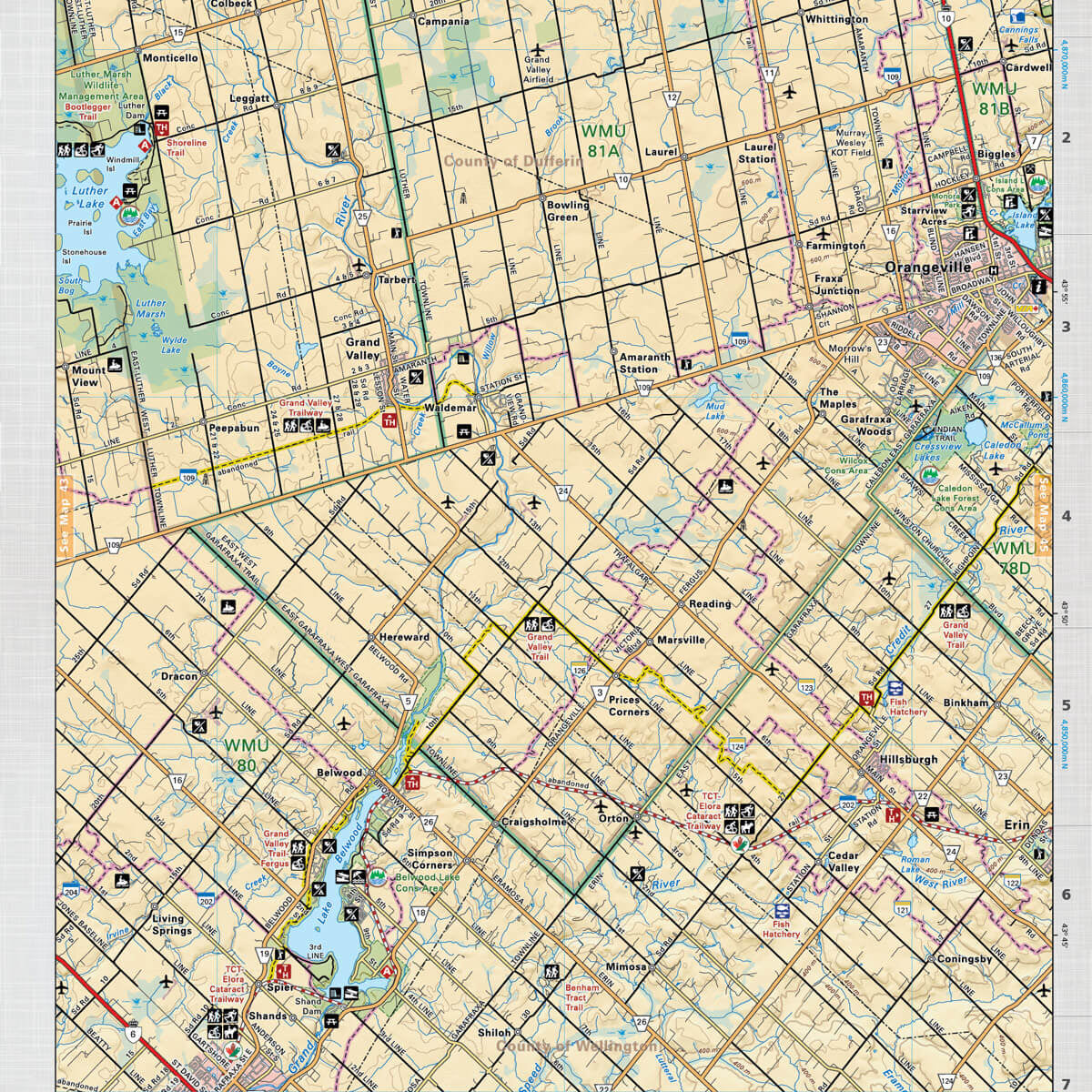 SOON44 Wall Map - Orangeville – Backroad Maps