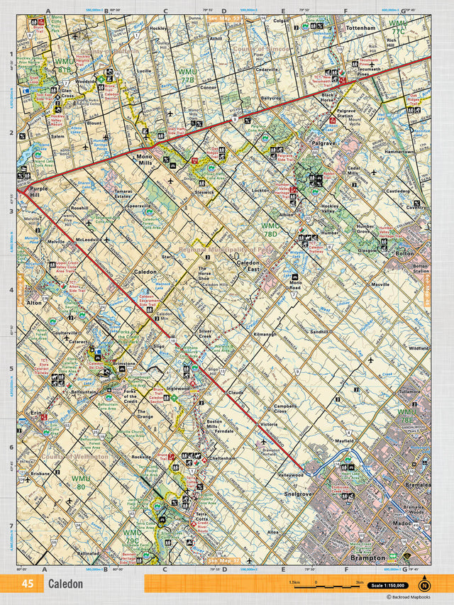 SOON45 Wall Map - Caledon - Backroad Maps