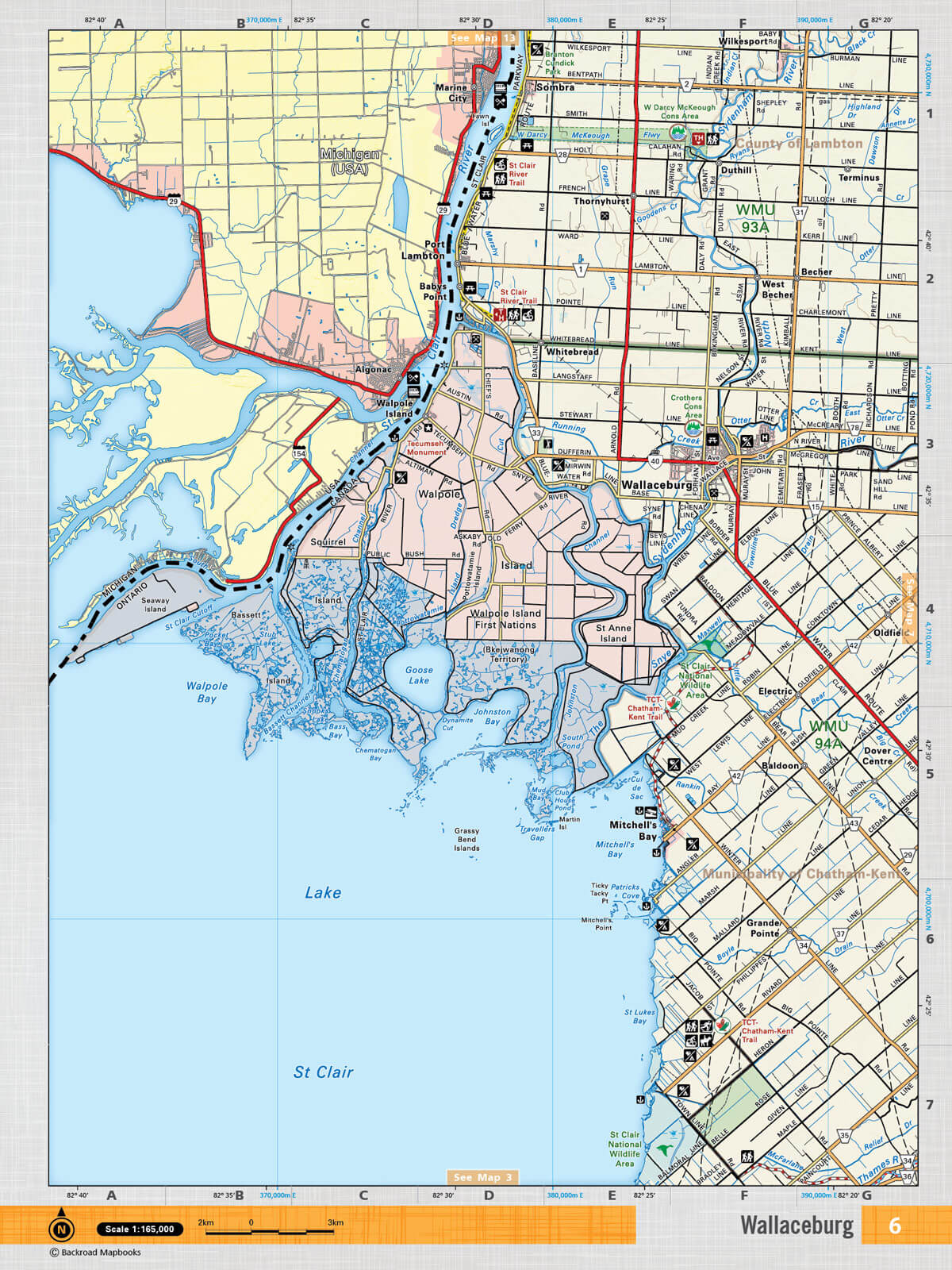 SOON6 Wall Map - Wallaceburg - Backroad Maps