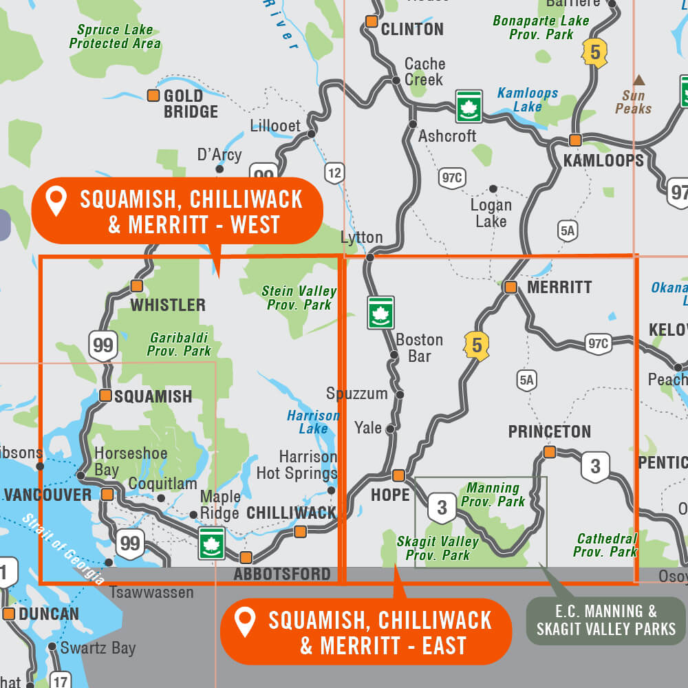 Squamish, Chilliwack & Merritt BC - Recreation Map - Backroad Maps