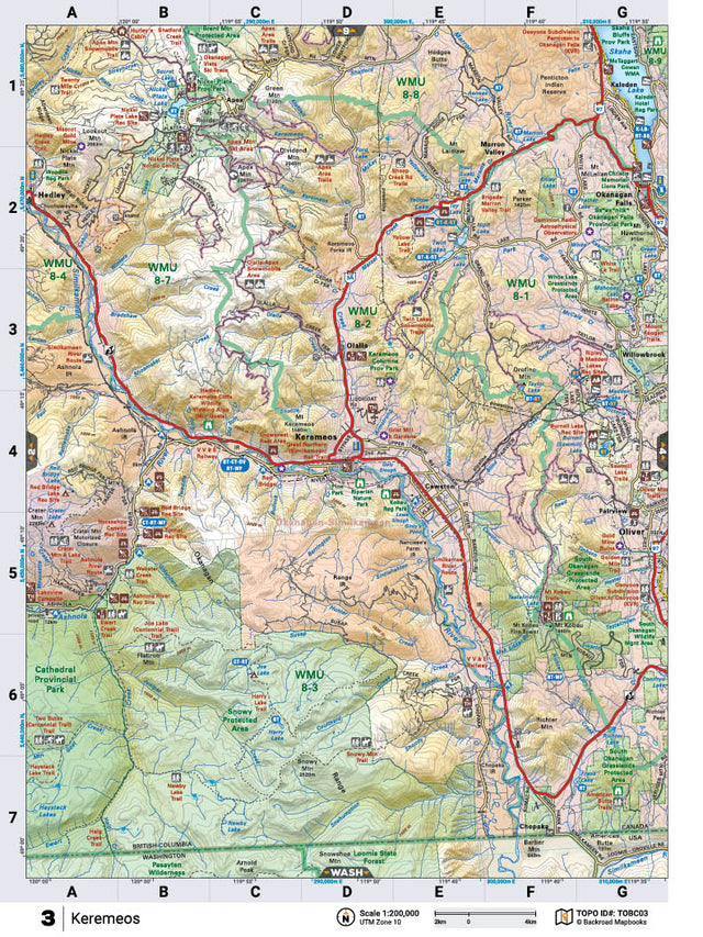TOBC03 TOPO Map - Keremeos - Backroad Maps