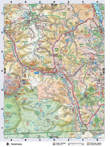 TOBC03 Wall Map - Keremeos - Backroad Maps