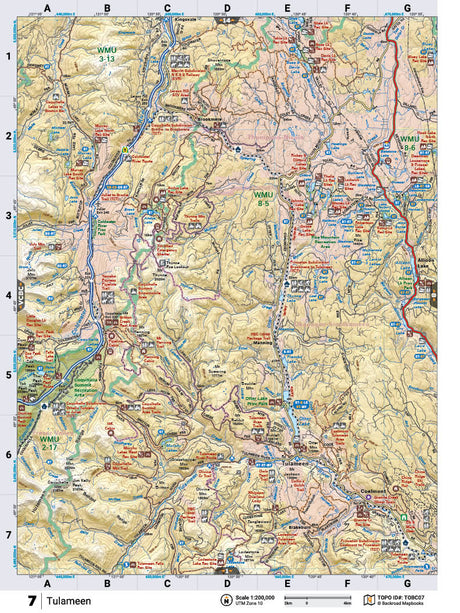 TOBC07 Wall Map - Tulameen - Backroad Maps