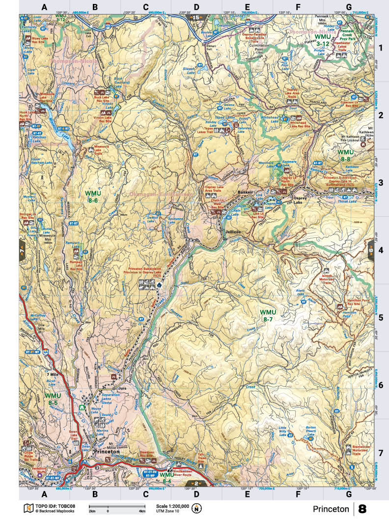 TOBC08 TOPO Map - Princeton - Backroad Maps
