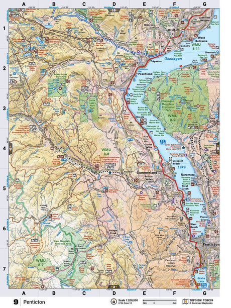 TOBC09 Wall Map - Penticton - Backroad Maps