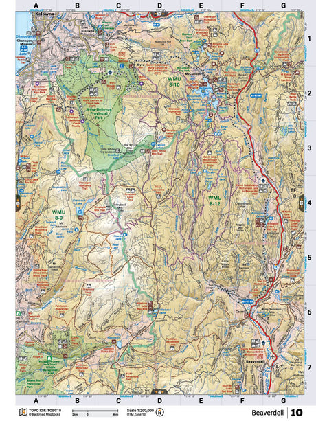 TOBC10 Wall Map - Beaverdell - Backroad Maps