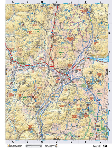 TOBC14 Wall Map - Merritt - Backroad Maps