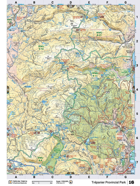 TOBC16 TOPO Map - Trepanier Park - Backroad Maps