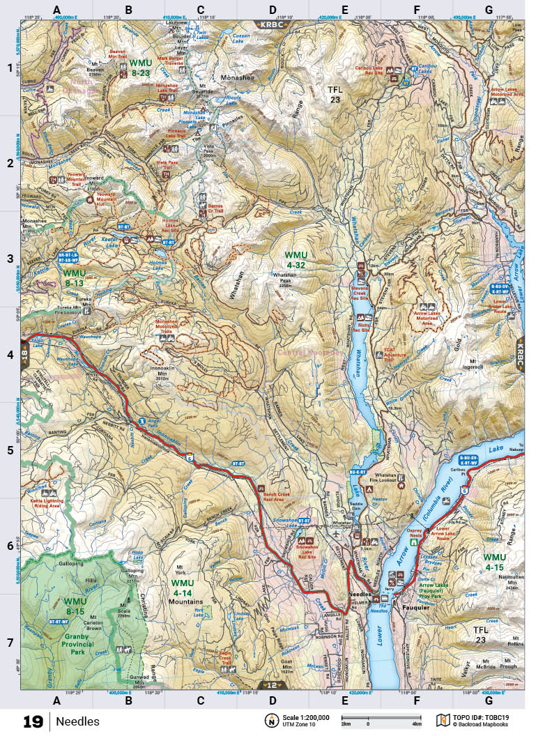 TOBC19 Wall Map - Needles - Backroad Maps