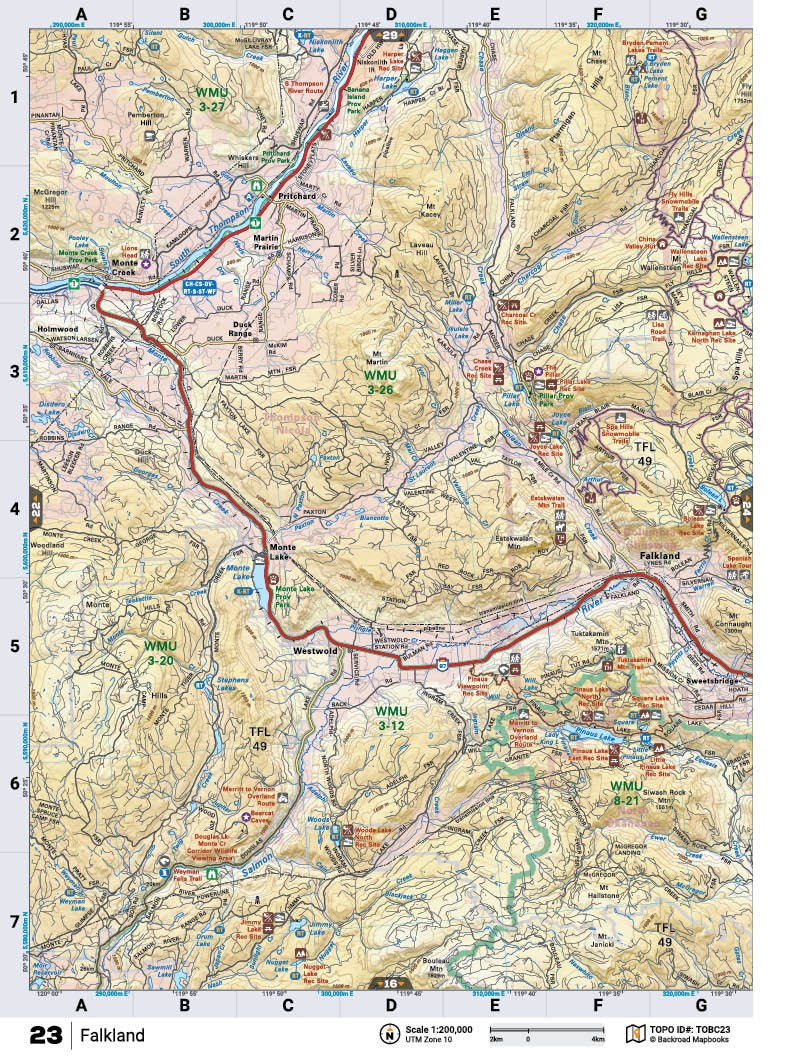 TOBC23 Wall Map - Falkland - Backroad Maps
