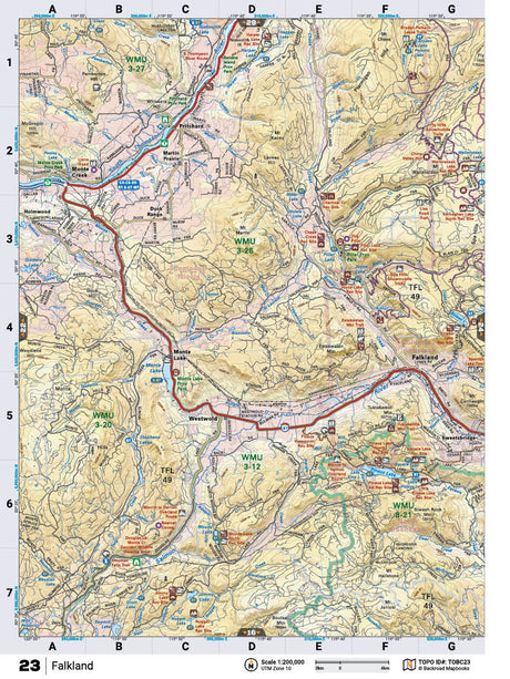TOBC23 Wall Map - Falkland - Backroad Maps