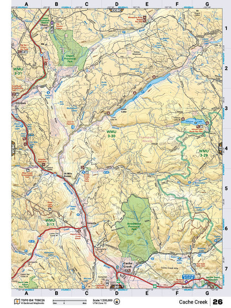 TOBC26 Wall Map - Cache Creek - Backroad Maps