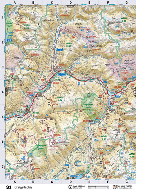 TOBC31 Wall Map - Craigellachie - Backroad Maps