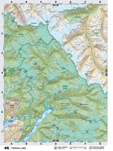 TOBC45 TOPO Map - Hobson Lake - Backroad Maps