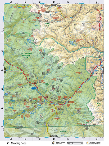 VCBC07 Wall Map - Manning Park - Backroad Maps