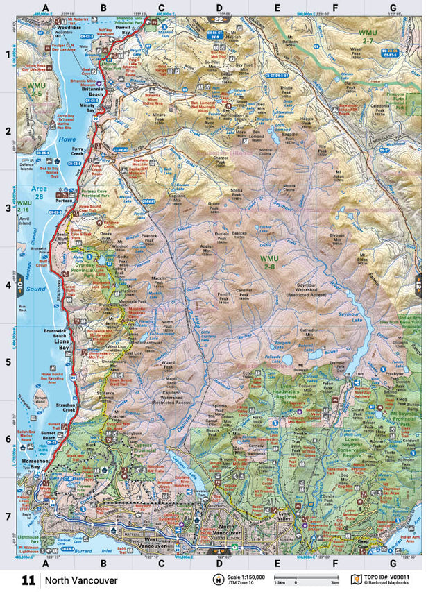 VCBC11 Wall Map - Backroad Maps