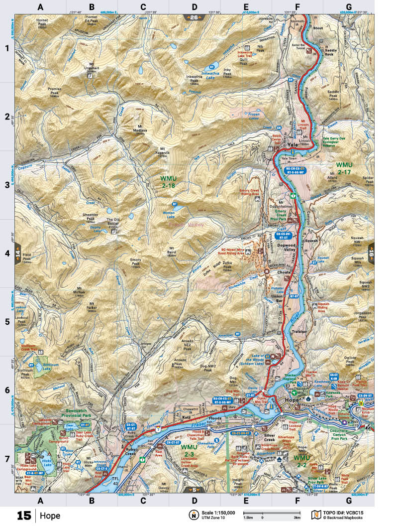 VCBC15 Wall Map - Hope - Backroad Maps