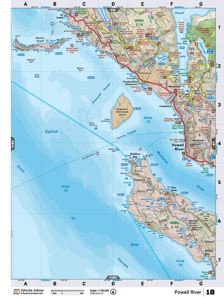 VCBC18 Wall Map - Powell River - Backroad Maps