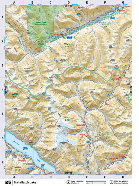 VCBC25 Wall Map - Nahatlatch Lake - Backroad Maps
