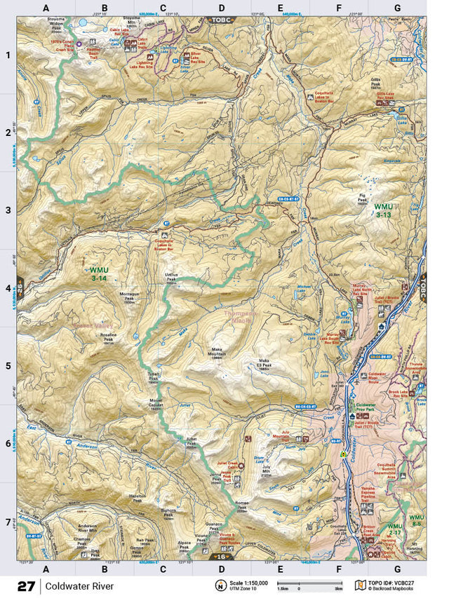 VCBC27 Wall Map - Coldwater River - Backroad Maps