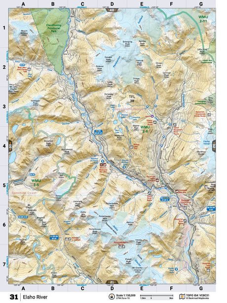 VCBC31 Wall Map - Elaho River - Backroad Maps