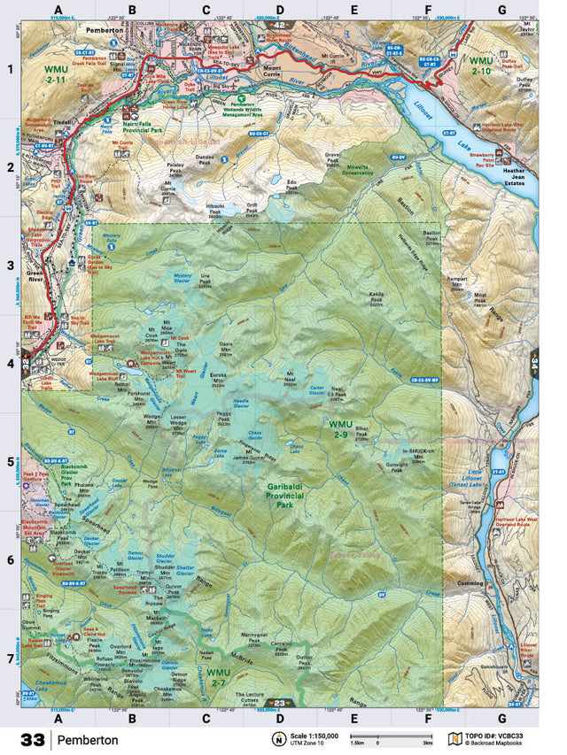 VCBC33 Wall Map - Pemberton - Backroad Maps