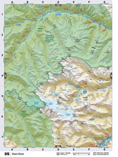 VCBC35 Wall Map - Stein River - Backroad Maps