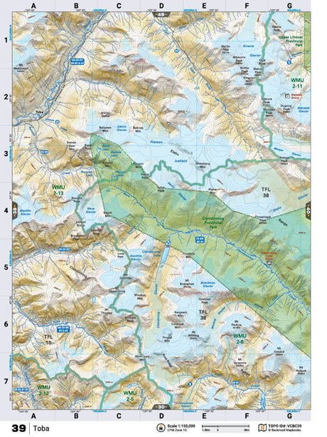 VCBC39 Wall Map - Toba - Backroad Maps