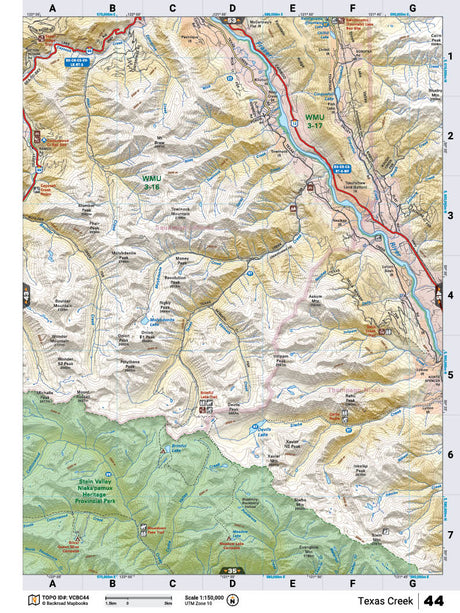 VCBC44 Wall Map - Texas Creek - Backroad Maps