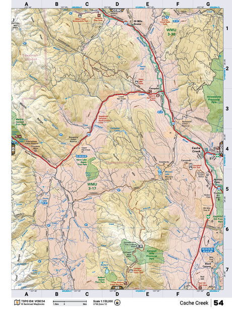 VCBC54 TOPO Map - Cache Creek - Backroad Maps