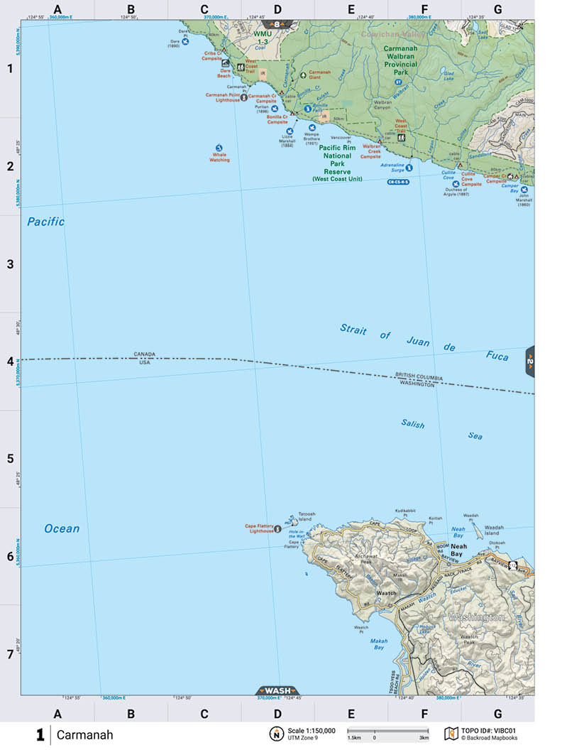 VIBC01 TOPO Map - Carmanah - Backroad Maps