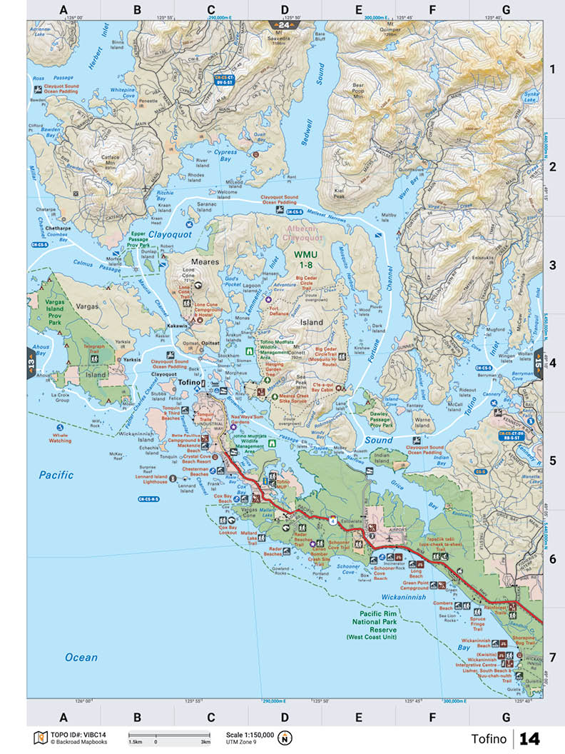 VIBC14 Wall Map - Tofino - Backroad Maps