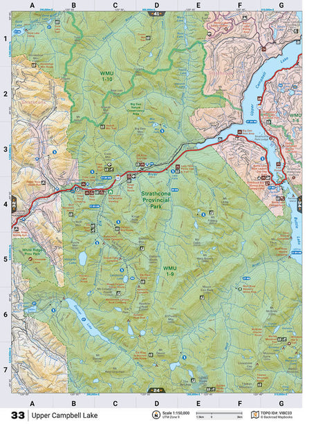 VIBC33 TOPO Map - Upper Campbell Lake - Backroad Maps